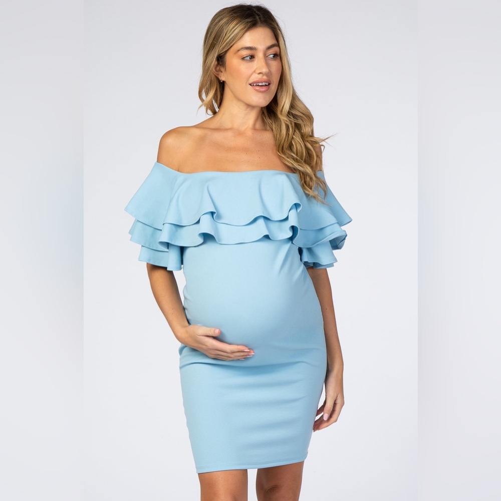 PinkBlush off the shoulder ruffle bodycon dress nwot